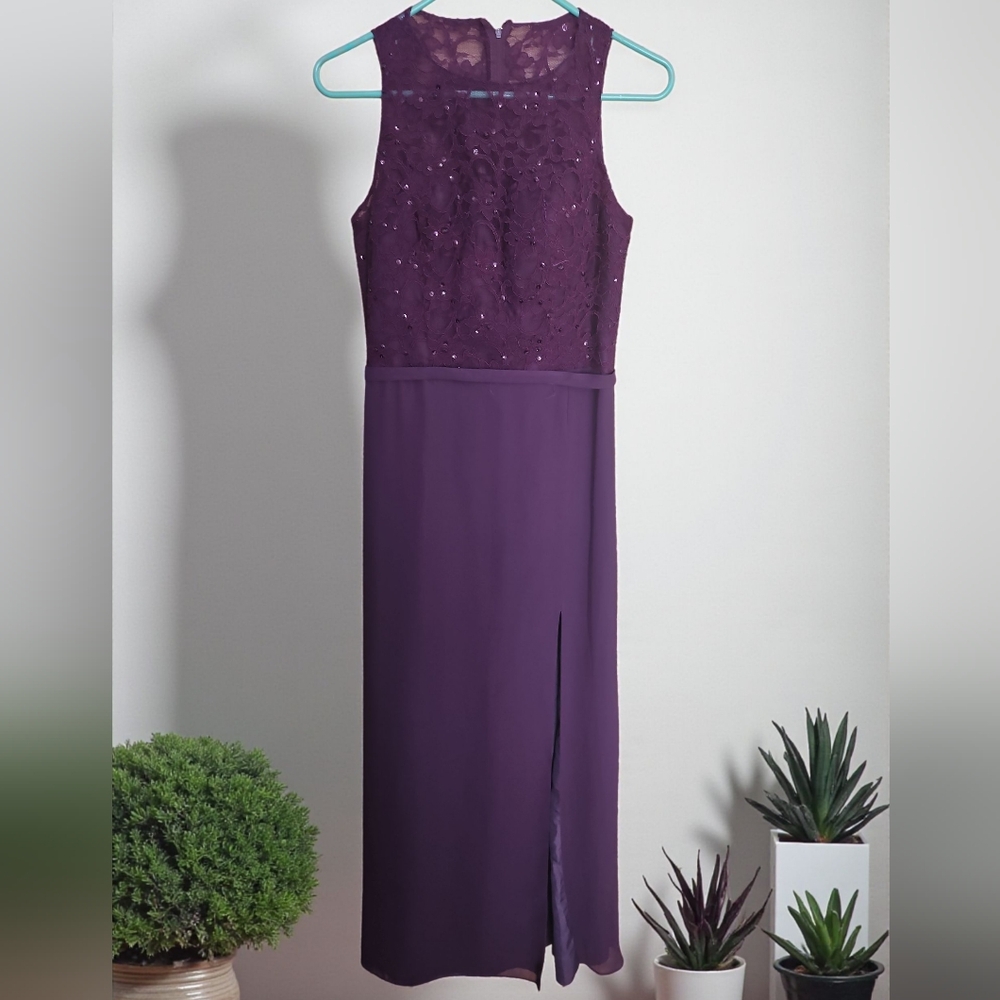 Elegant Purple Sleeveless Dress